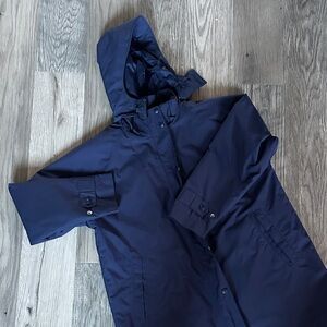 LL Bean H2Off  Rain Coat, Navy, size large petite